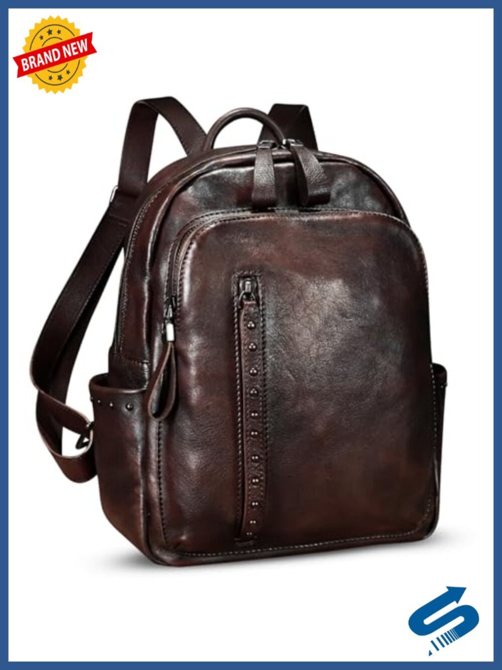 Genuine Leather Backpack Purse Vintage Daypack College Bag Handmade Cowhide